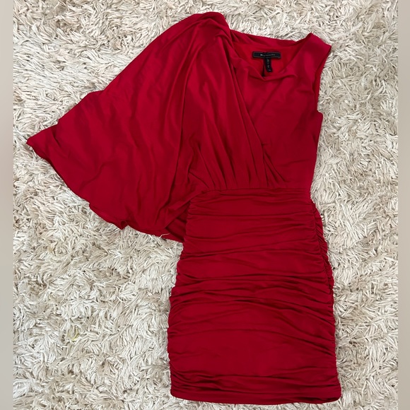 BCBGMaxAzria Dresses & Skirts - BCBG MAXAZRIA Venus Red Cocktail Mini Ruched Dress Size XS